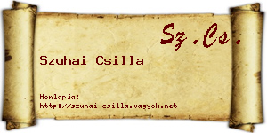 Szuhai Csilla névjegykártya